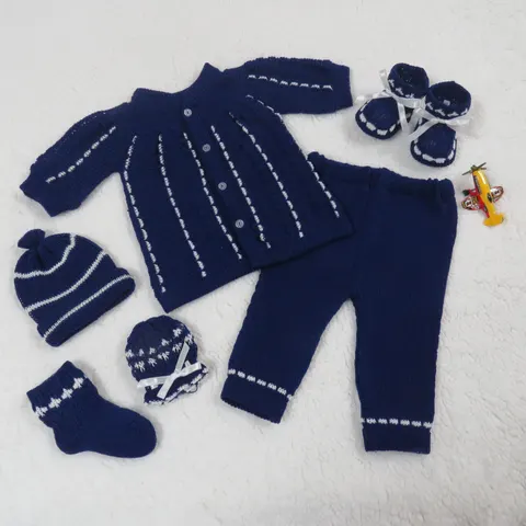 Conjunto Recogido Azul Marino/Blanco