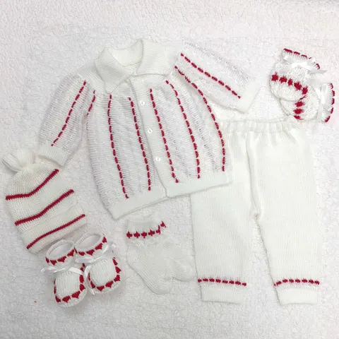 Conjunto Recogido Blanco/Rojo
