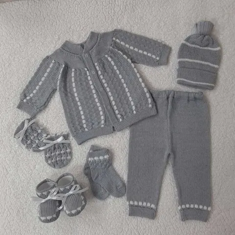 Conjunto Recogido Gris/Blanco