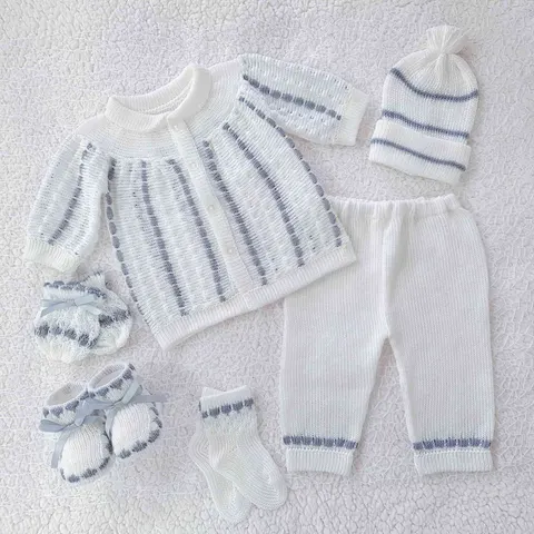 Conjunto Recogido Blanco/Gris