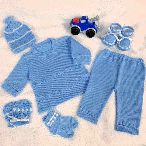 Sweater Celeste/Blanco