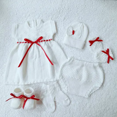 Traje Diamante Blanco cinta Roja