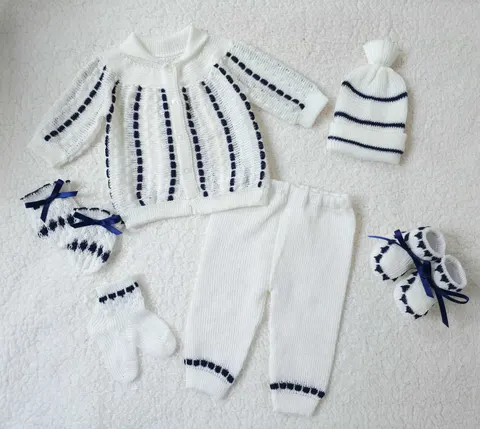 Conjunto Recogido Blanco/Azul Marino