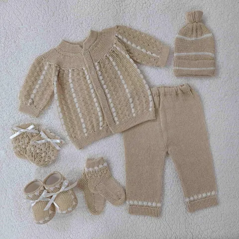 Conjunto Recogido Beige/Blanco