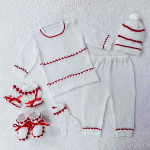 Sweater Blanco/Rojo