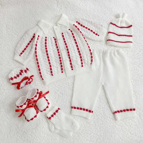 Conjunto Recogido Blanco/Rojo
