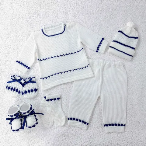 Sweater Blanco/Azul Marino