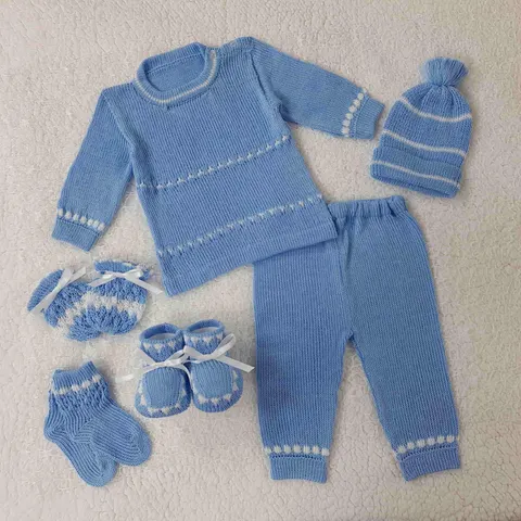 Sweater Celeste/Blanco
