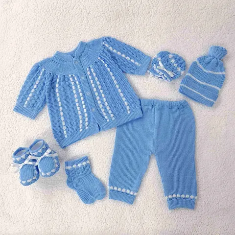 Conjunto Recogido Celeste/Blanco