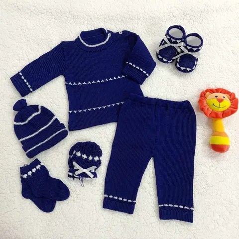 Sweater Azul Marino/Blanco